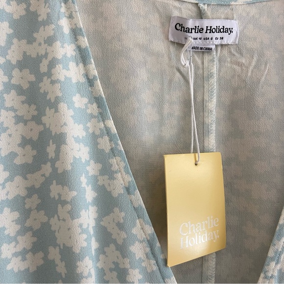 NWT Charlie Holiday Floral Corset Like Blouse Top Women’s Size 6 - Picture 4 of 11